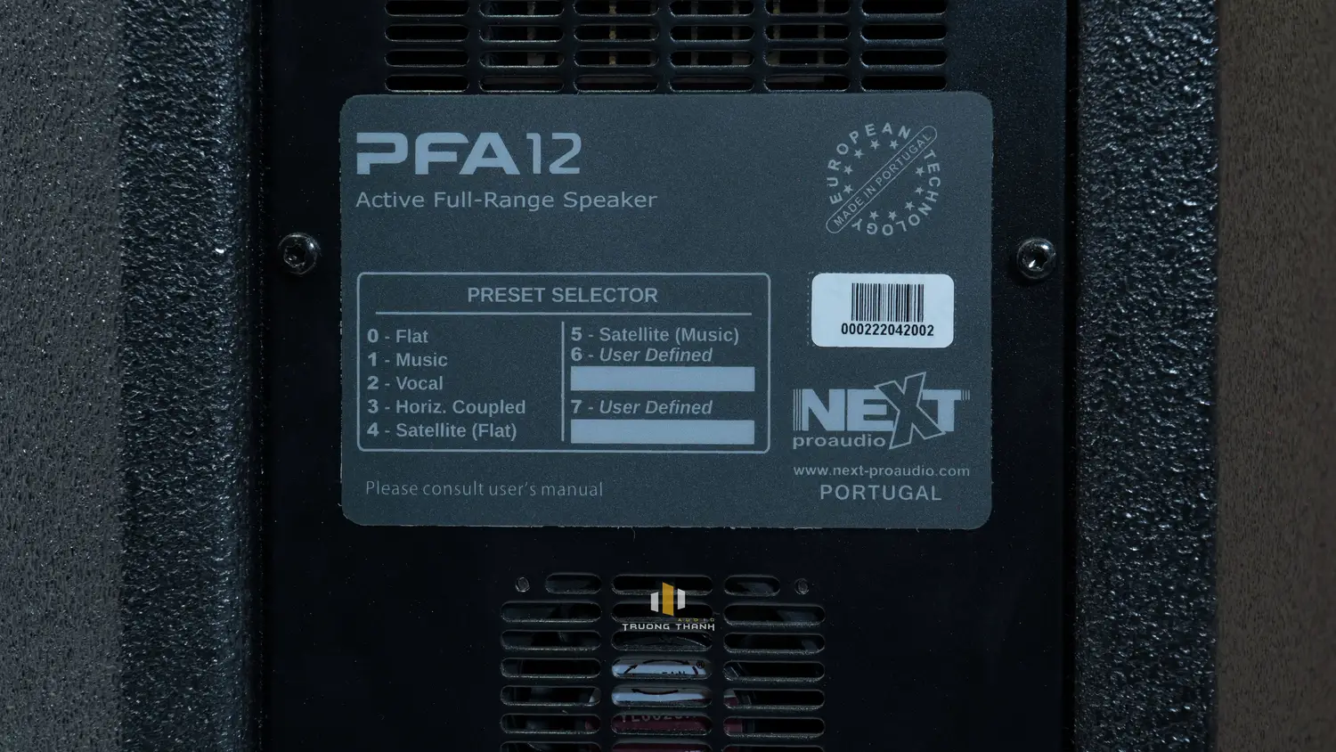 Thông số kỹ thật của Loa Next Proaudio PFA12