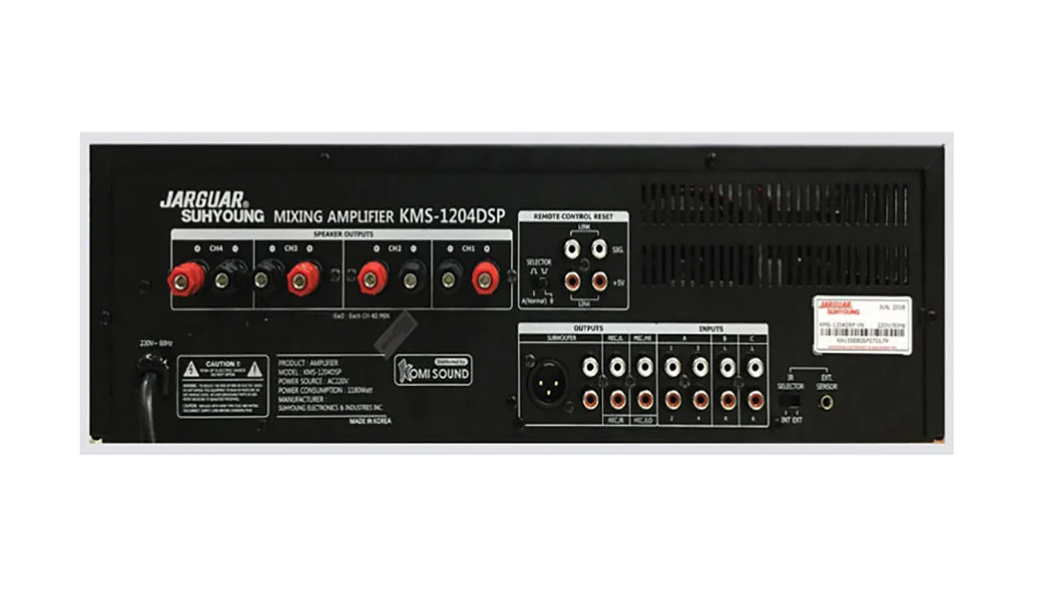 Amply Jarguar Suhyoung KMS-1204DSP mặt sau 2