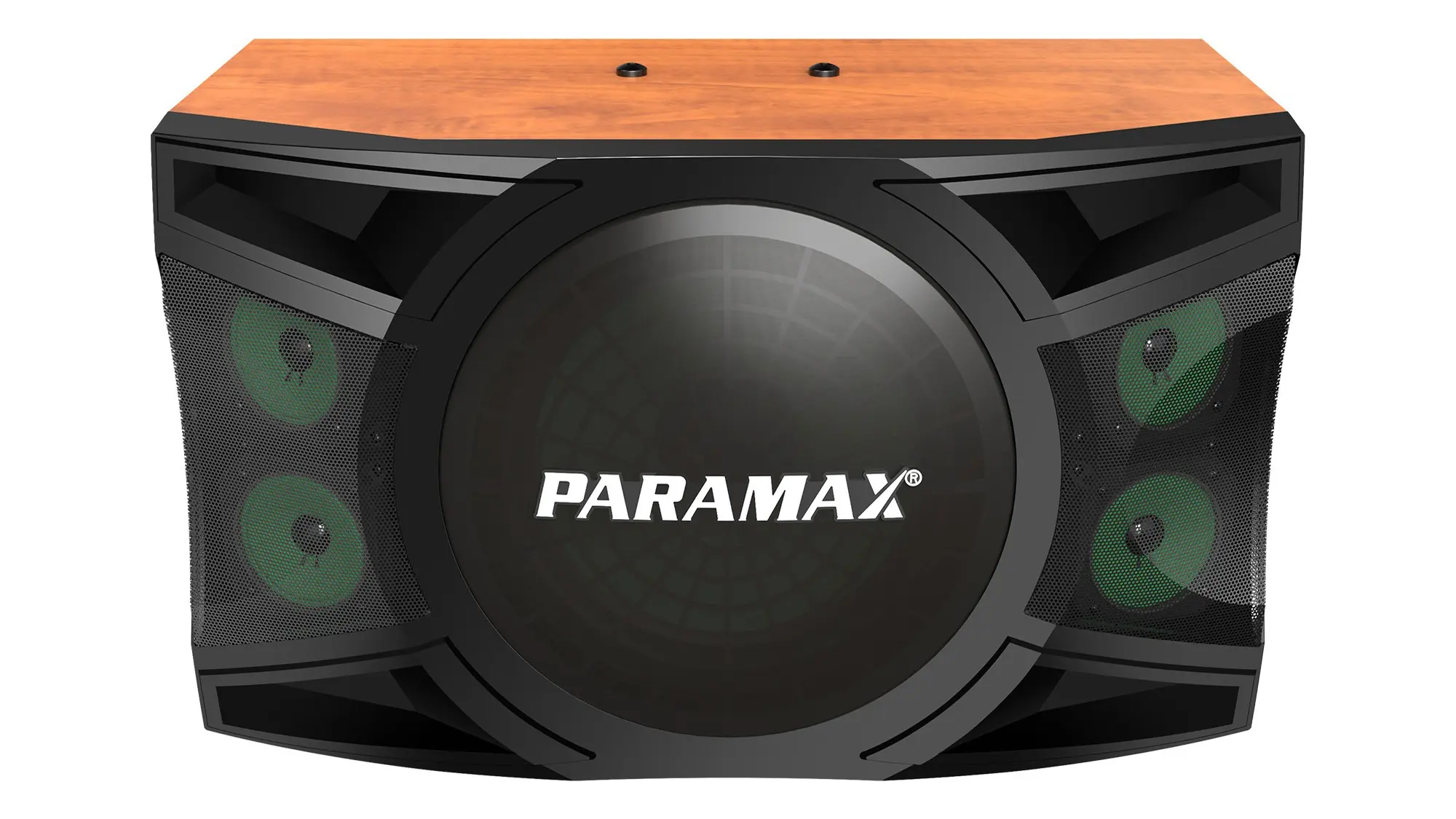 Loa Karaoke Paramax P-1500 mặt trước vân gỗ cam