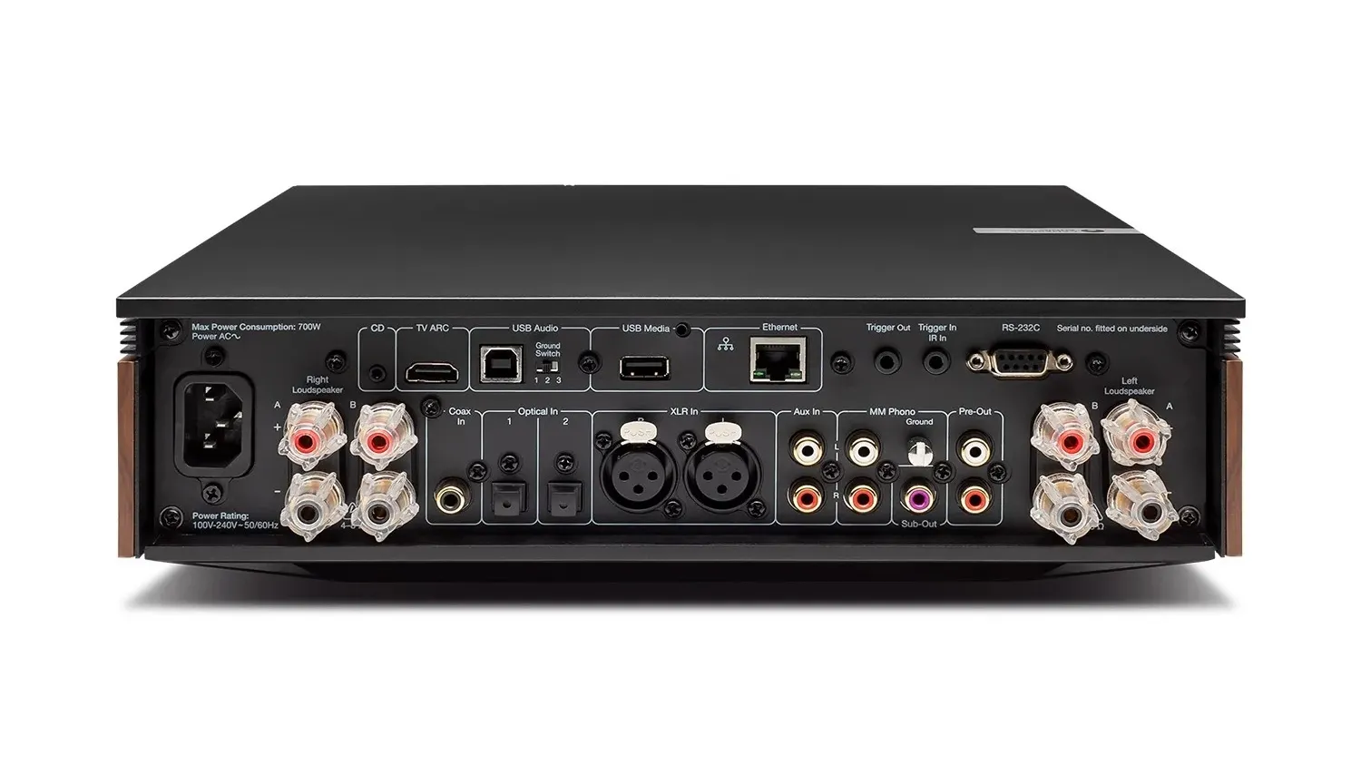 Mặt sau của Đầu phát nhạc số tích hợp Cambridge Audio EVO 75