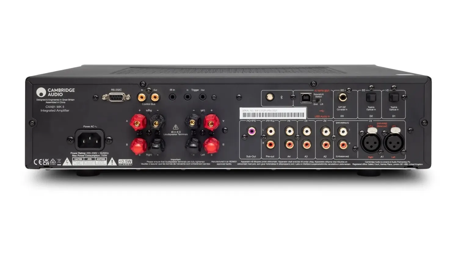 Mặt sau của AMPLY CAMBRIDGE CXA 81