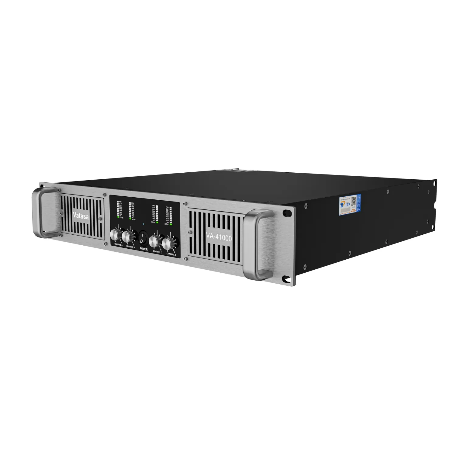 Mặt bên phải của Cục Đẩy Công Suất 4 Kênh Vatasa Va-41000 (Bạc)