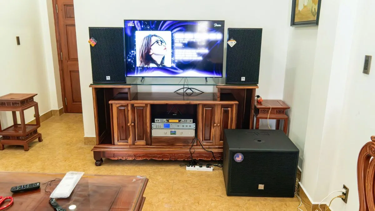 Hình thực tế Dàn karaoke DT TT456: (DT Radius-12Pro, Vatasa T900 New, Vatasa V8 Pro, DT DH-206, CAVS CS115)