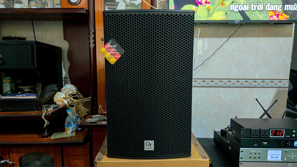 Mặt trước loa dt radius-12pro của dàn karaoke dt tt434