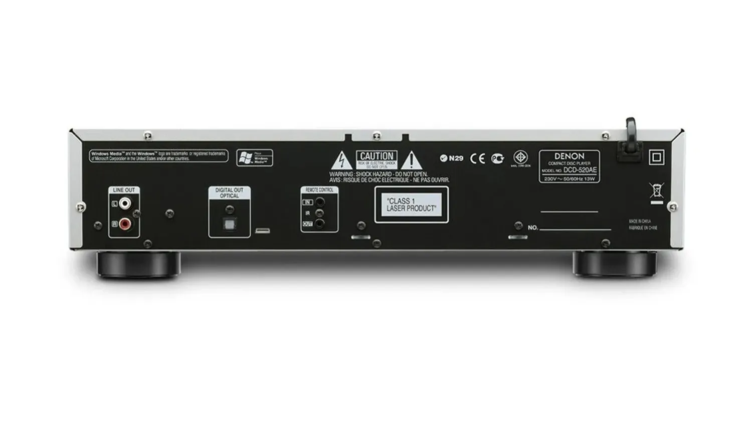 Mặt sau của Đầu Denon DCD-520AE