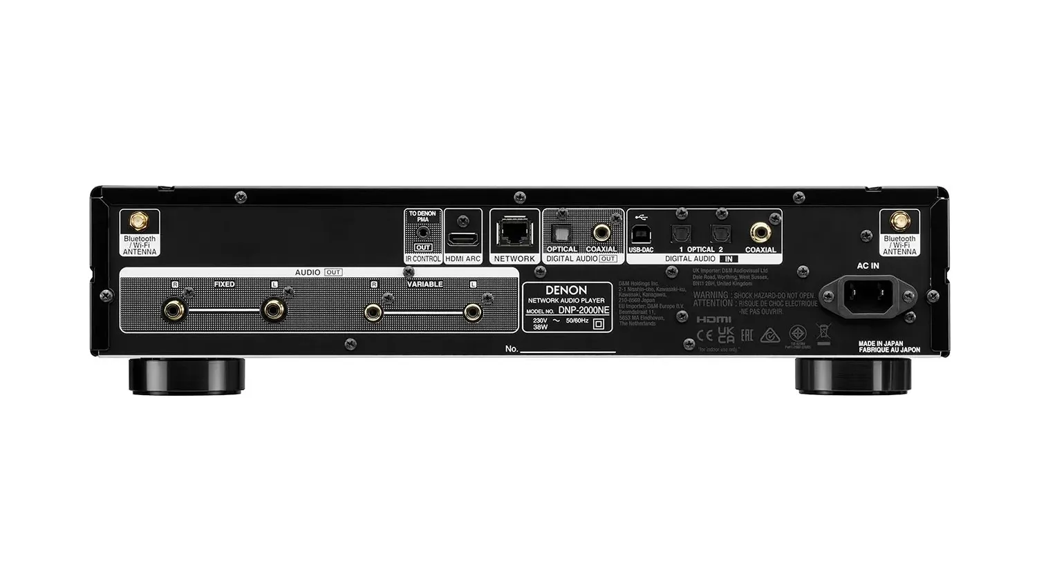 Mặt sau của Đầu Denon DNP-2000NE màu đen