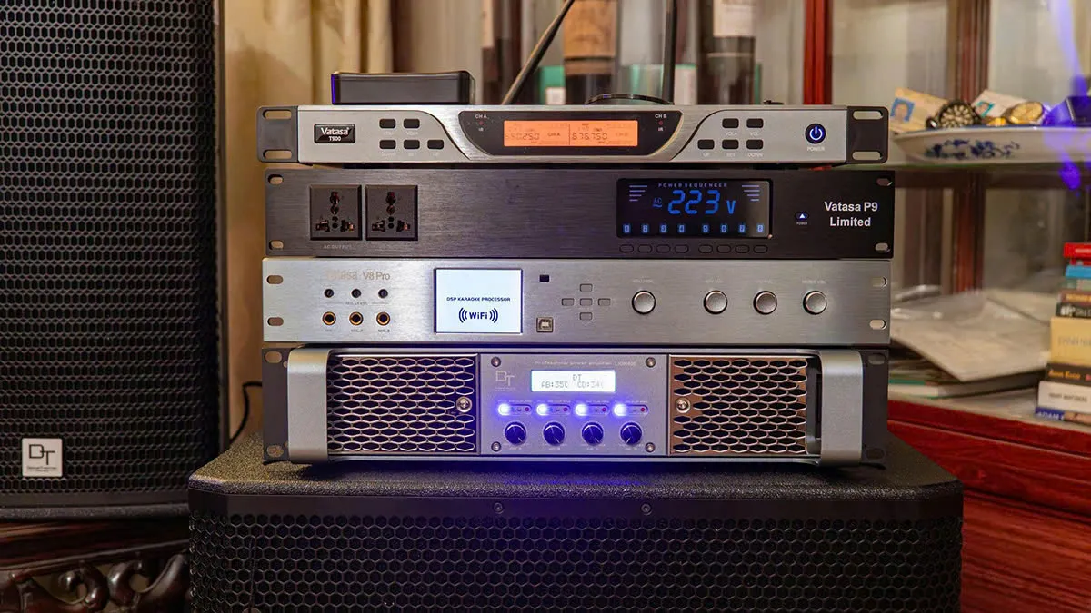 bộ xử lý tín hiệu của Dàn Karaoke DT TT344: (DT Alpha12, Vatasa T900 New, Vatasa V8Pro, DT Lion406, DT Delta115, Vatasa P9 Limited)