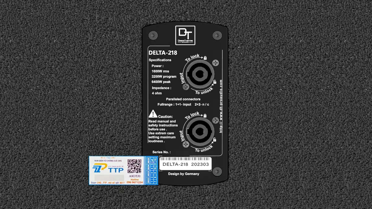 Thông số kỹ thuật của Loa sub DT Delta218