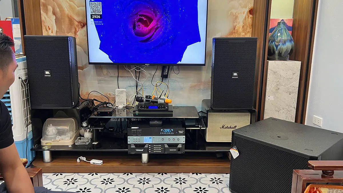 hoàn thiện lắp đặt Dàn karaoke JBL TT469: (JBL KP6012, Vatasa T10, Vatasa V8 Pro, Vatasa DKS1004 New, DT Delta115, Vatasa P9 Limited, VietK 4K Plus 4TB)