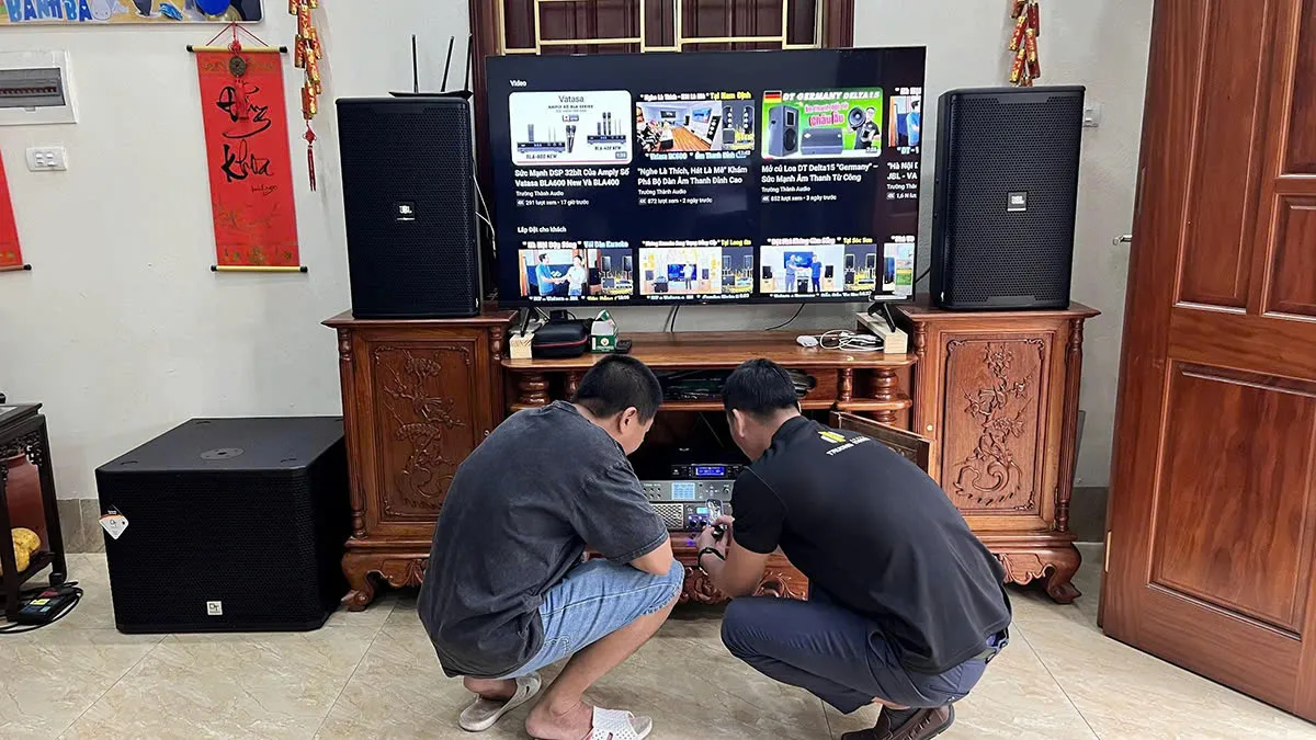 Lắp đặt Dàn Karaoke JBL TT408: (JBL KP 6012, JBL VM300, Vatasa V8Pro, DT Lion408, DT Delta115)