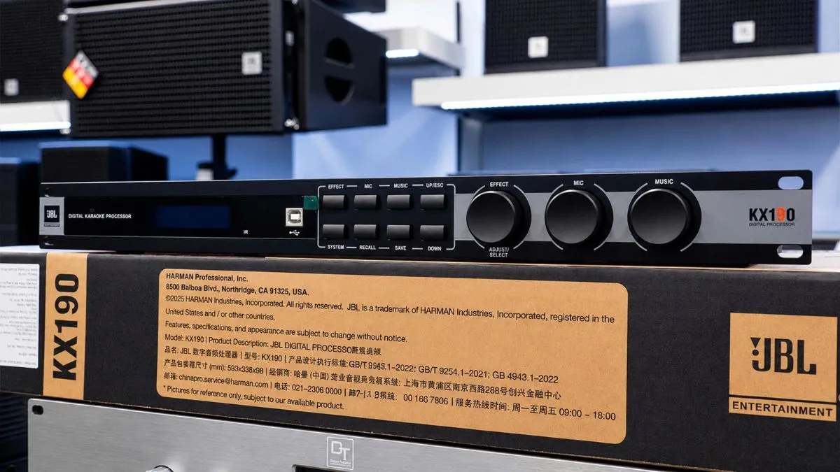 Mặt trước Vang số JBL KX190