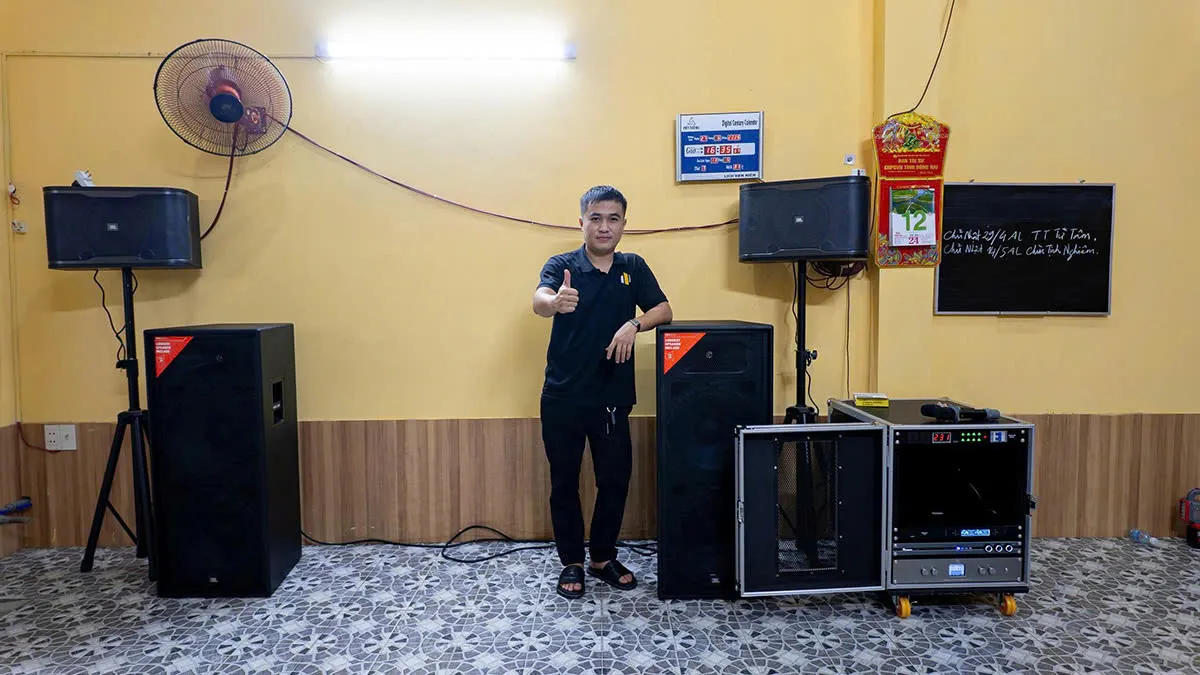 trường thành audio lắp đặt Dàn karaoke JBL TT438: (JBL PRX325D, Vatasa T500, Vatasa V6 Pro, DT DH-410, Vatasa P9 Luxury)