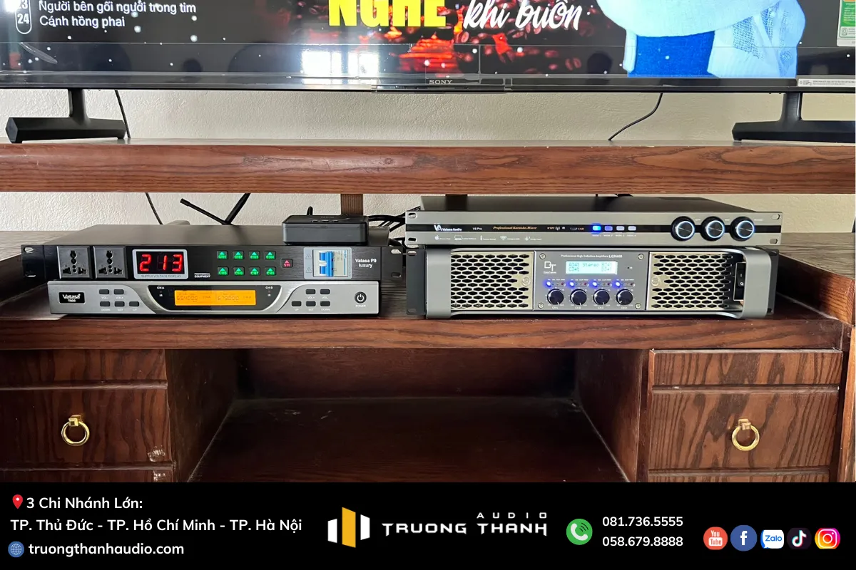 Quản lý nguồn, vang số, vang số và cục đẩy công suất của Dàn Karaoke DT TT387