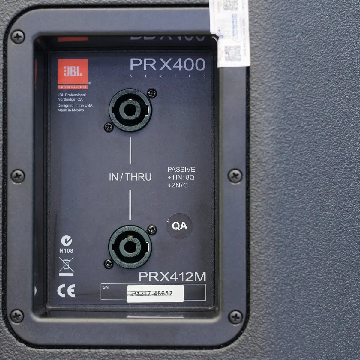 Thông số kỹ thuật và cổng kết nối của Loa JBL PRX 412M