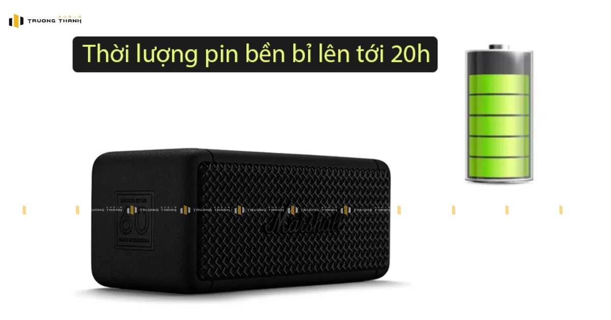 Loa Marshall Emberton Diamond Jubilee có thời lượng pin lớn