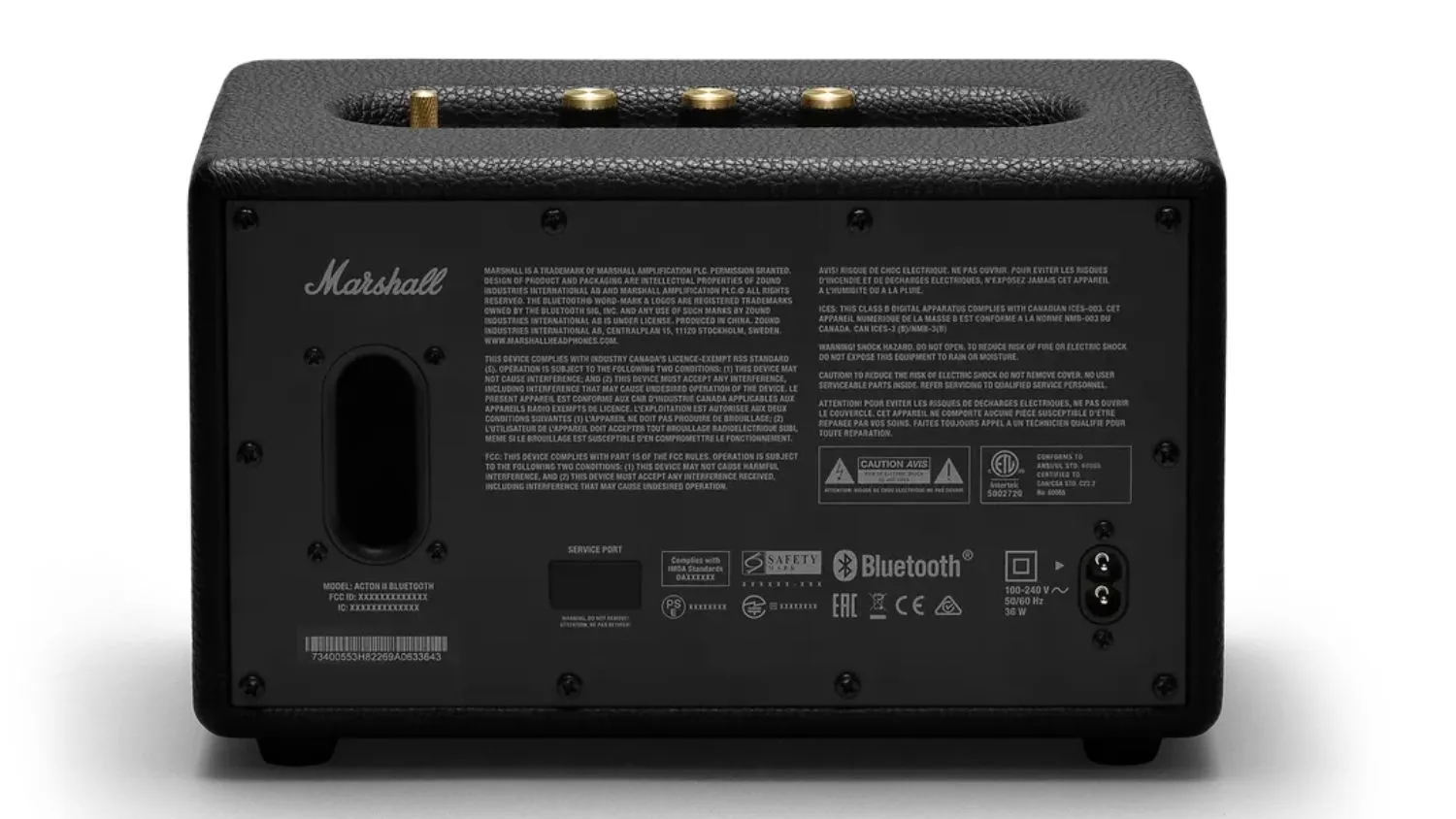 Mặt sau của Loa Marshall Acton 2 Voice With Amazon Alexa
