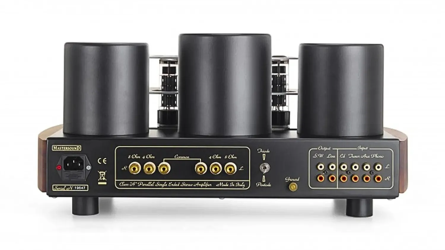 Mặt sau của AMPLY ĐÈN MASTERSOUND DUEVENTI