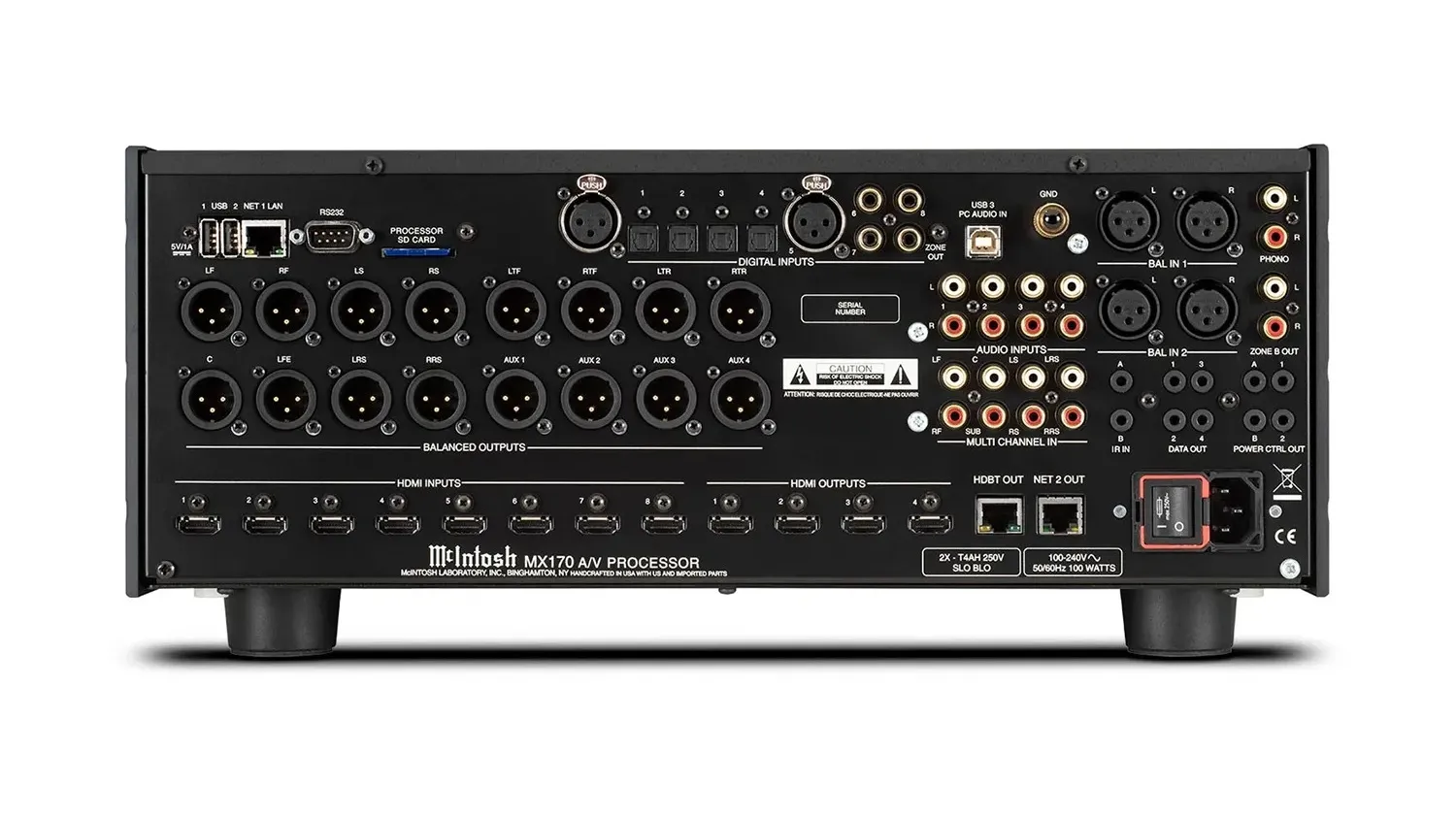 Mặt sau của Đầu AV processor McIntosh MX170