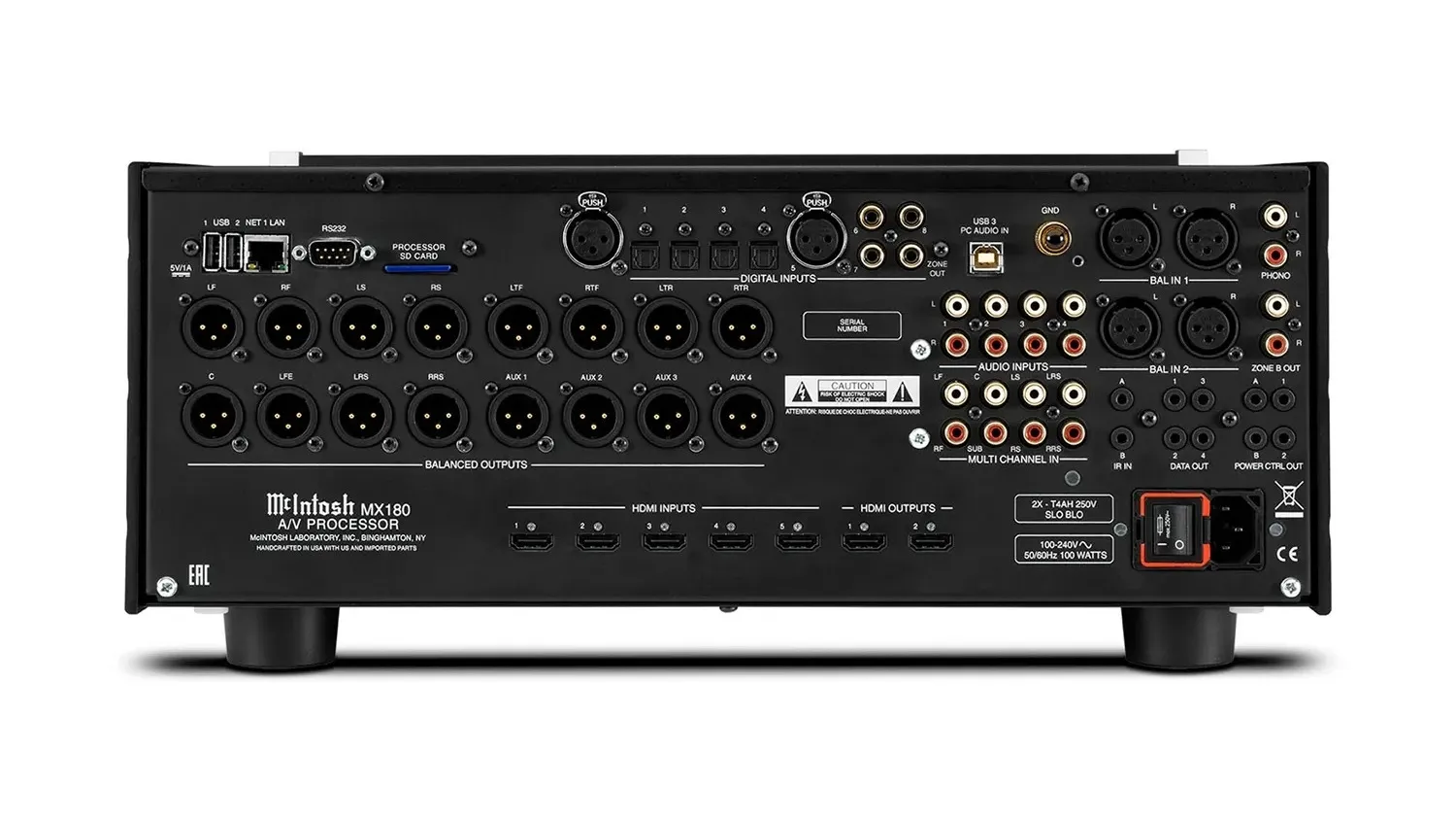 Mặt sau của Đầu AV Processor Mcintosh MX180