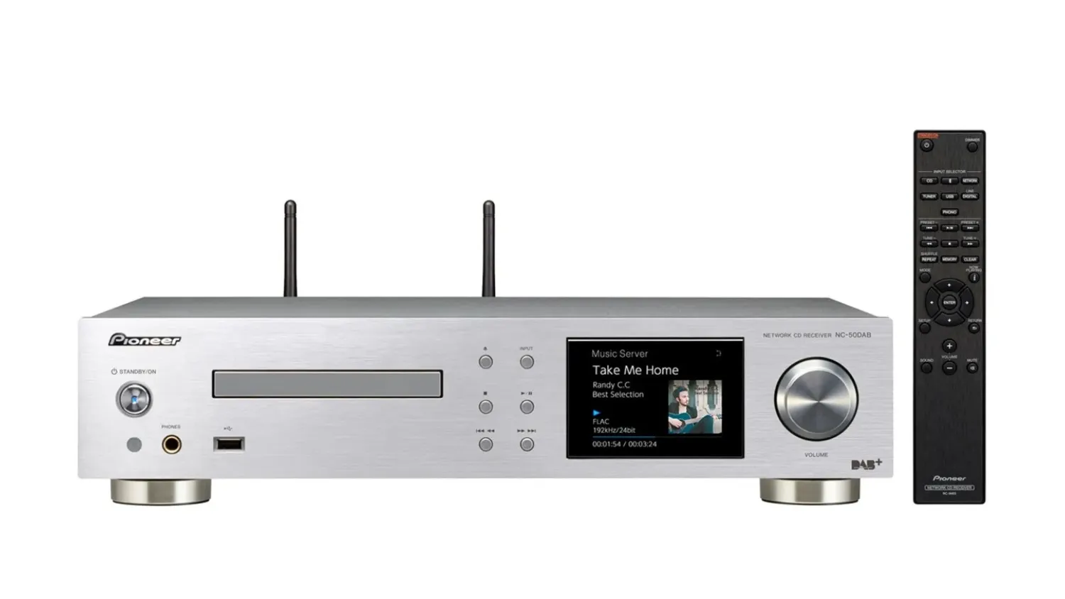 Mặt trước của Amply Pioneer NC-50DAB màu trắng