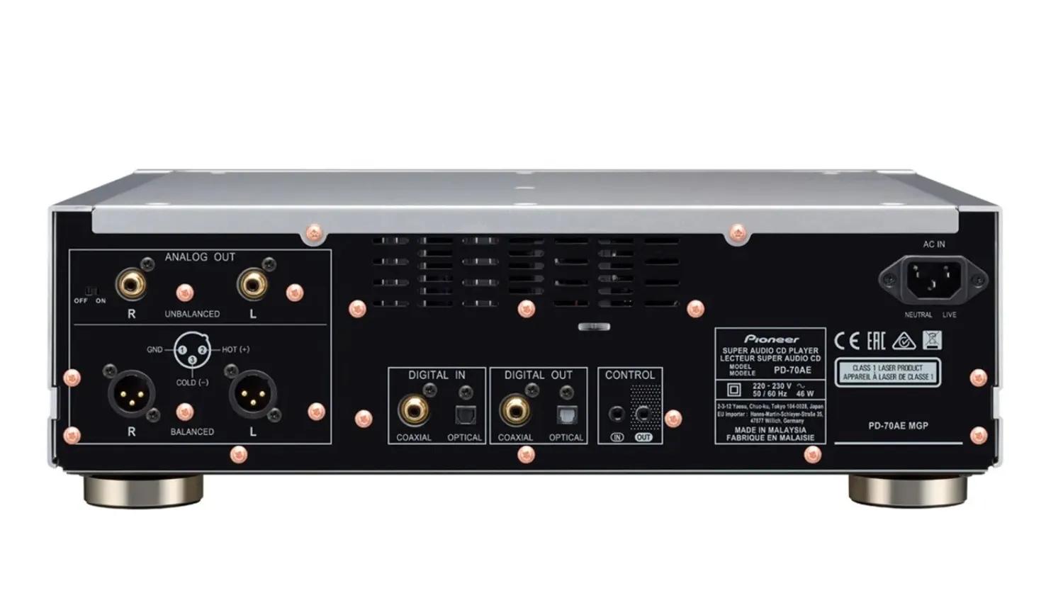 Mặt sau của Đầu CD Pioneer PD-70AE