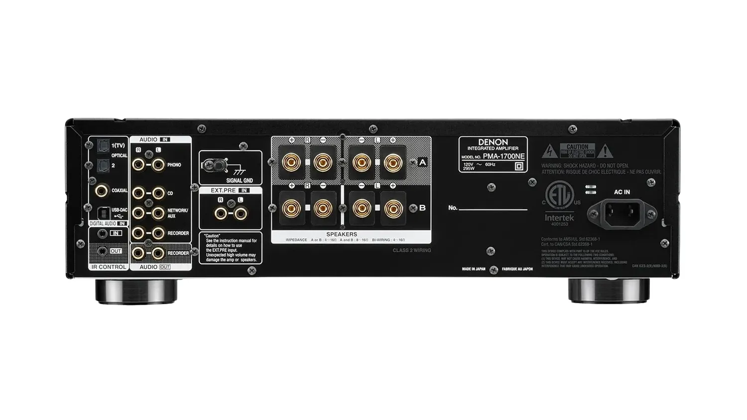 Mặt sau của AMPLY DENON PMA-1700NE