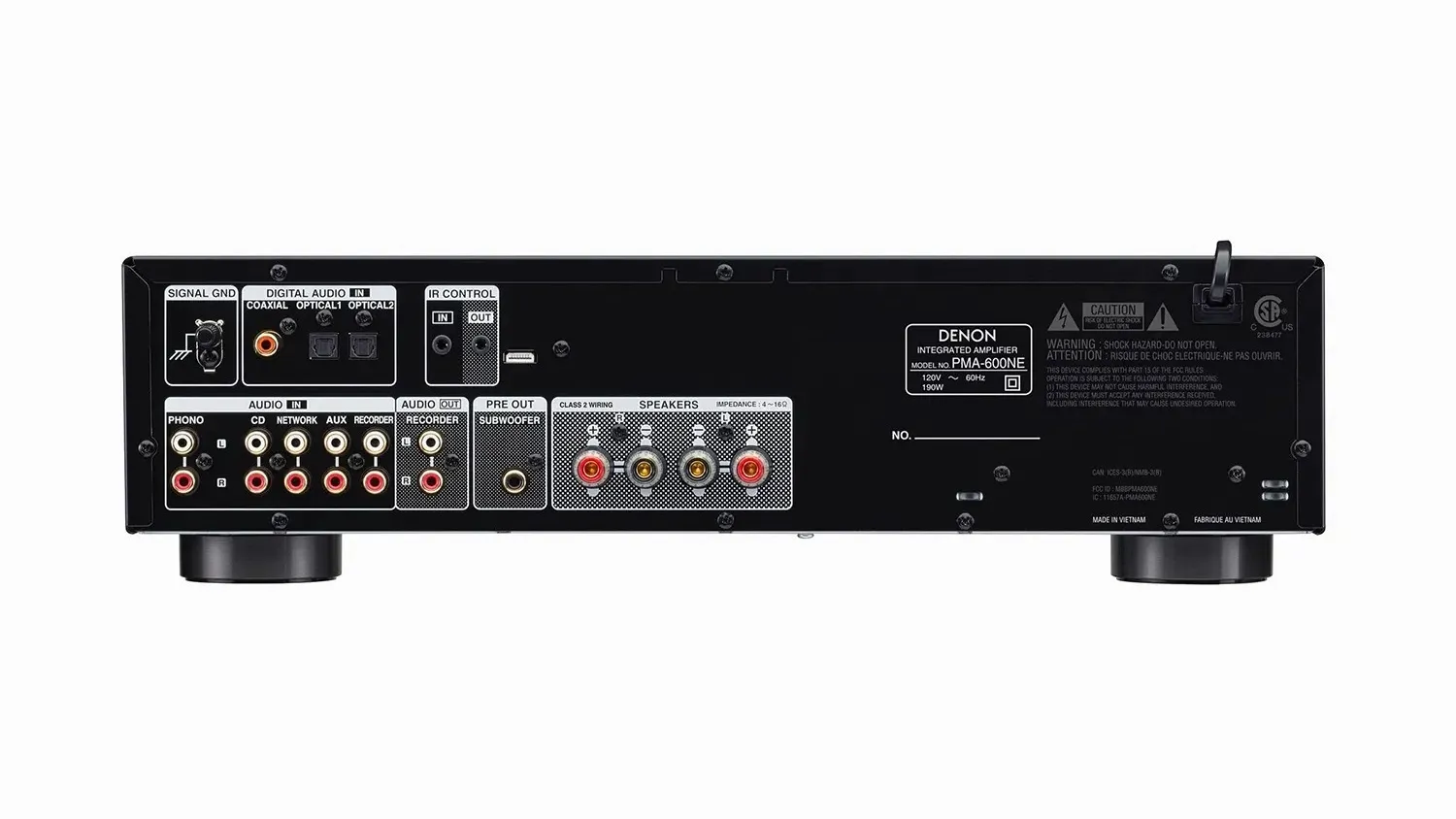 Mặt sau của Amply Denon PMA 600NE