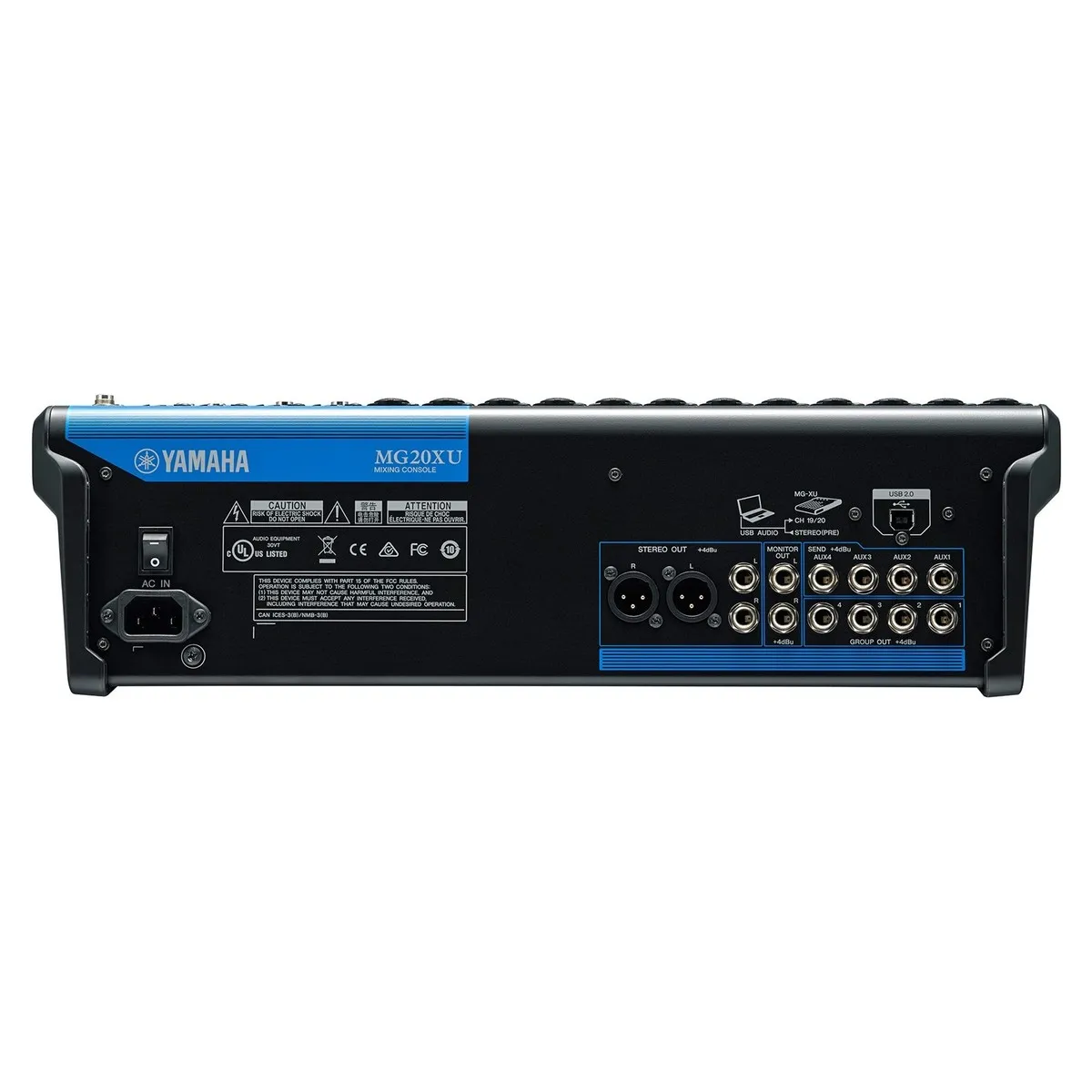 Mặt sau Bàn Mixer Yamaha MG20XU 20 Kênh