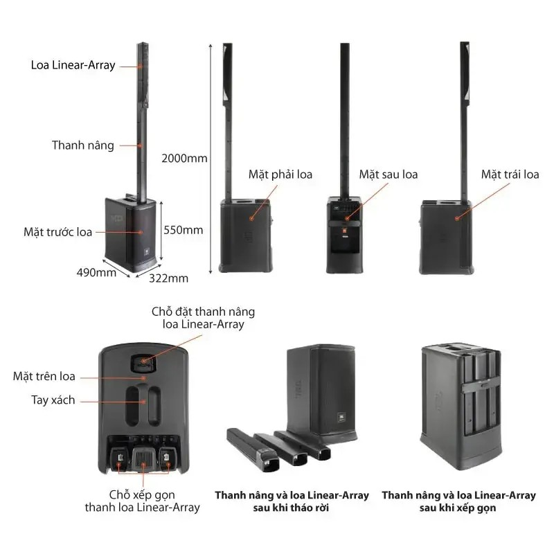 Ảnh nổi bật của sản phẩm Loa JBL Eon One MK2 (loa cột di động, có bluetooth, tích hợp pin, DSP, Mixer) 3