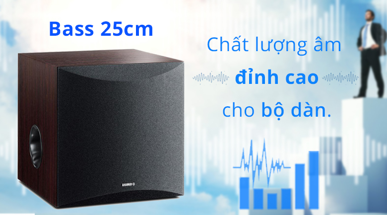Loa sub Yamaha NS-SW100 Walnut | Chất lượng âm thanh đỉnh cao cho bộ dàn vối bass 25cm