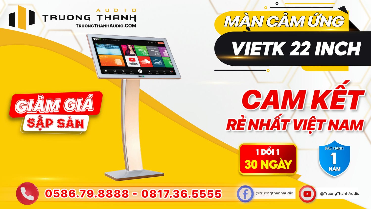 Ảnh nổi bật của sản phẩm Màn hình cảm ứng VietK 22 inch 2