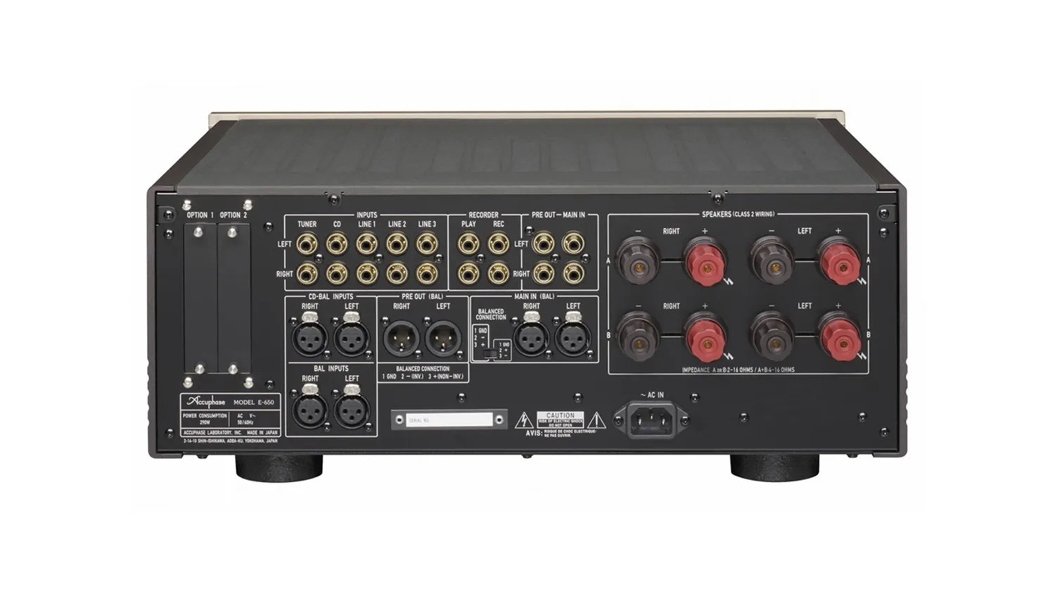 Mặt sau của ACCUPHASE E650