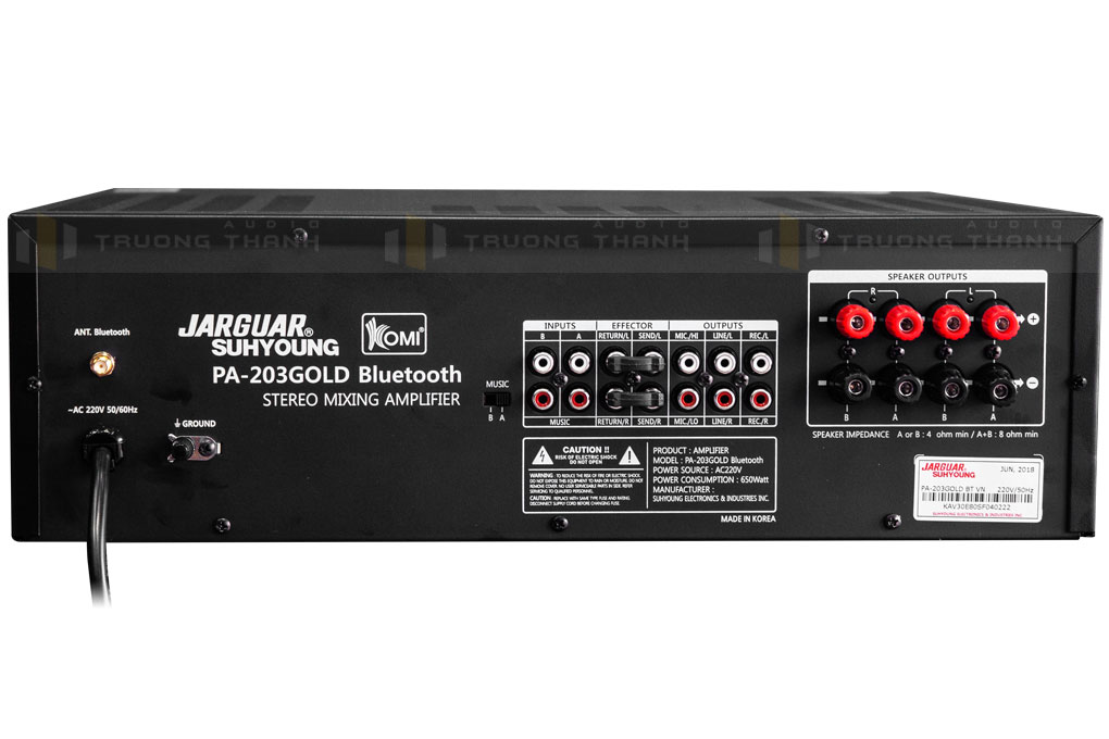 Amply Jarguar Suhyoung PA-203 Gold Bluetooth ảnh 4