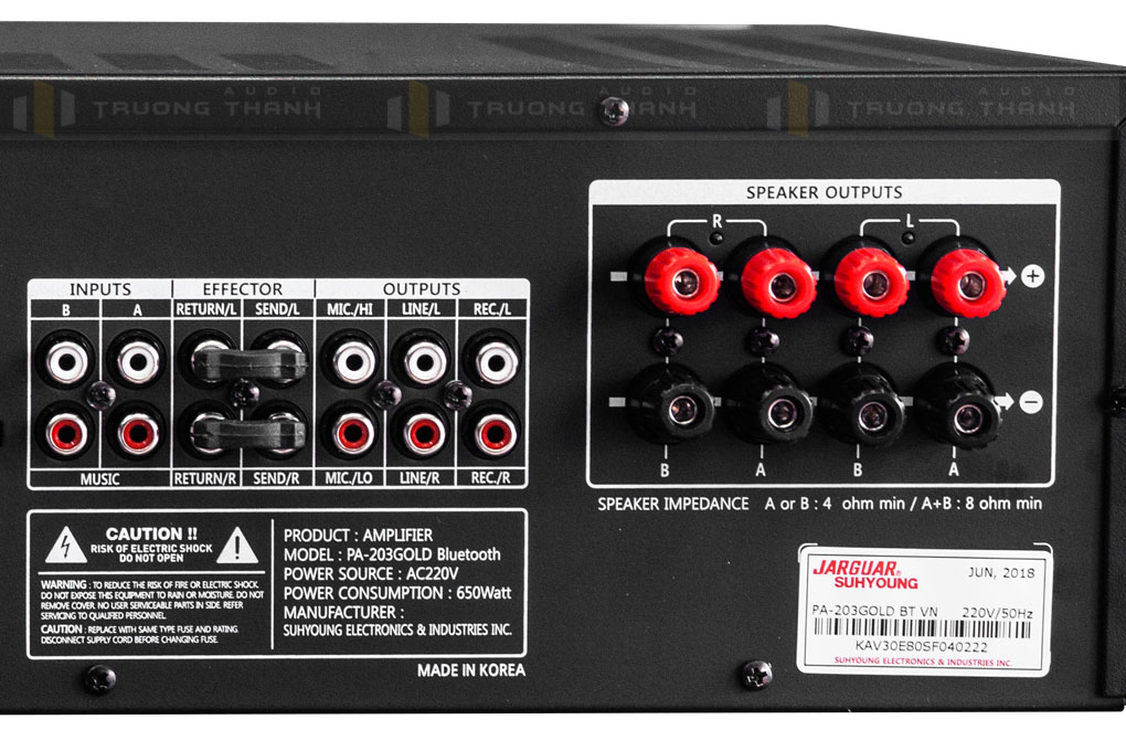 Amply Jarguar Suhyoung PA-203 Gold Bluetooth ảnh 7
