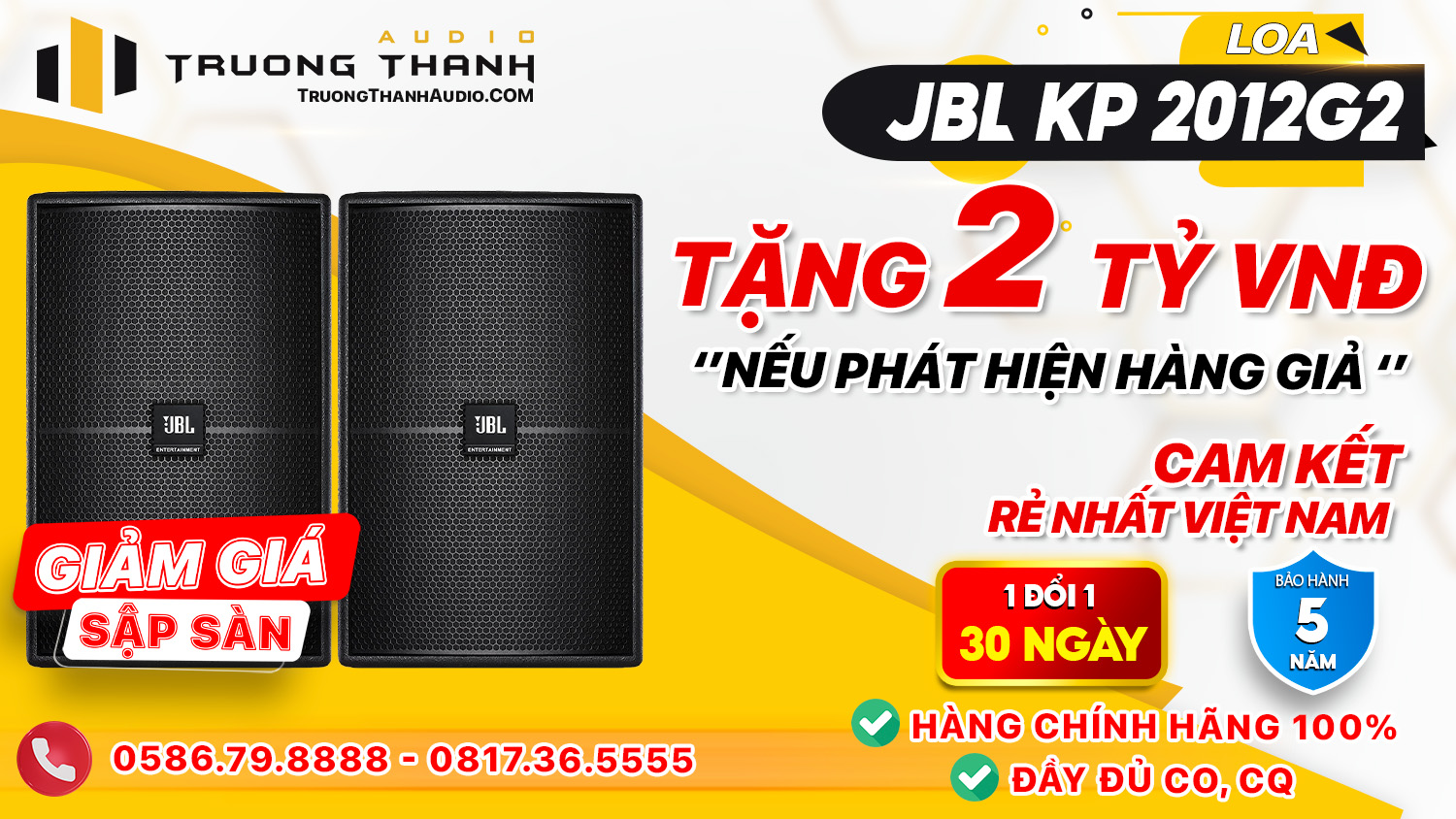 Ảnh nổi bật của sản phẩm Loa JBL KP2012 G2 (Ba Sao, Full bass 30) 1