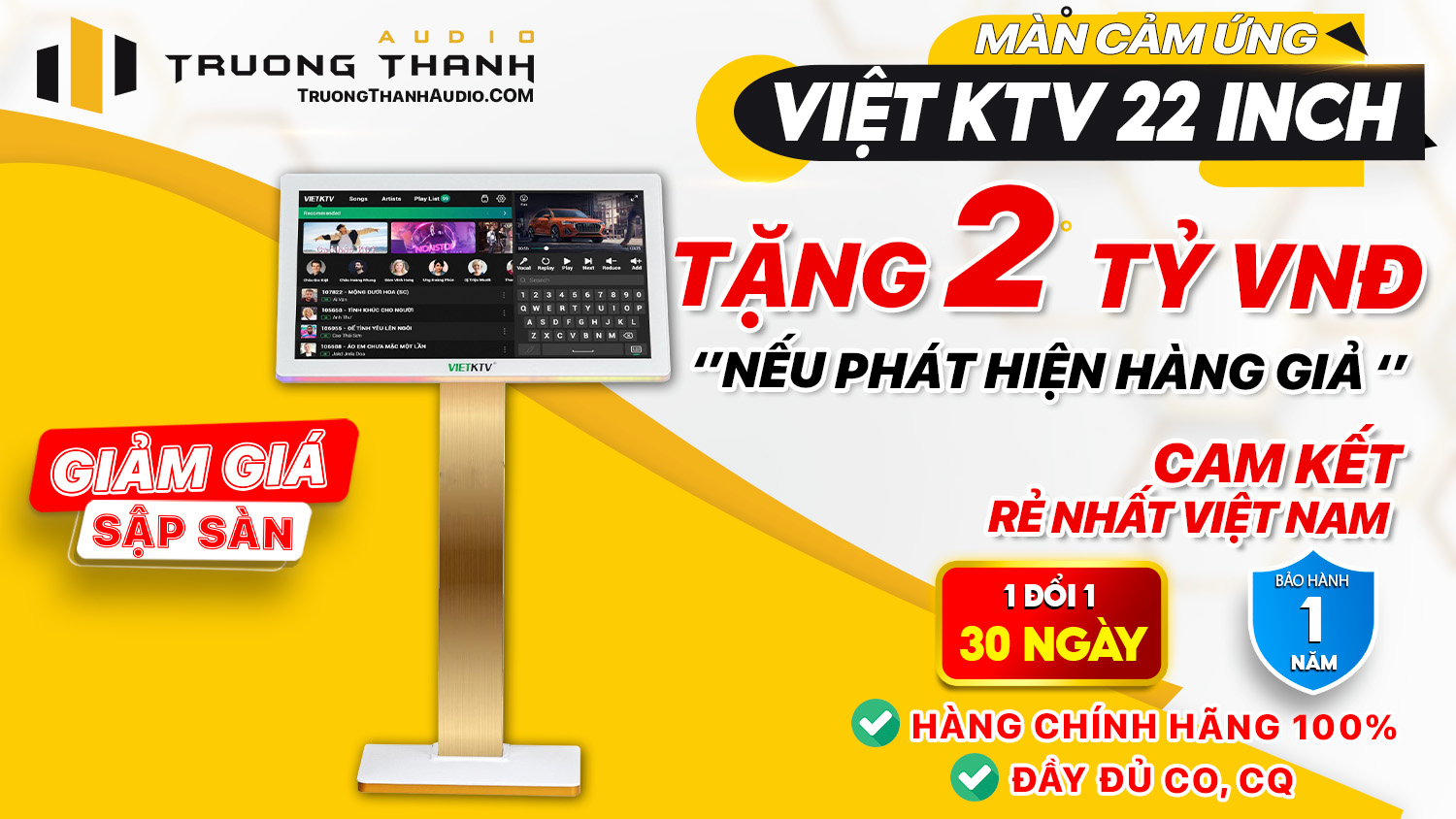 Ảnh nổi bật của sản phẩm Màn hình cảm ứng điện dung VietKTV 22 inch 1