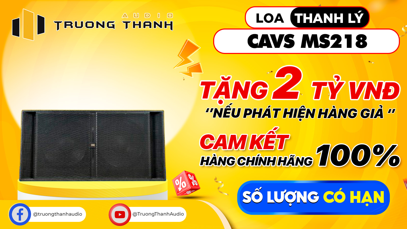 Ảnh nổi bật của sản phẩm Loa Sub hơi CAVS MS218 (Hàng Chính Hãng Likenew) 1