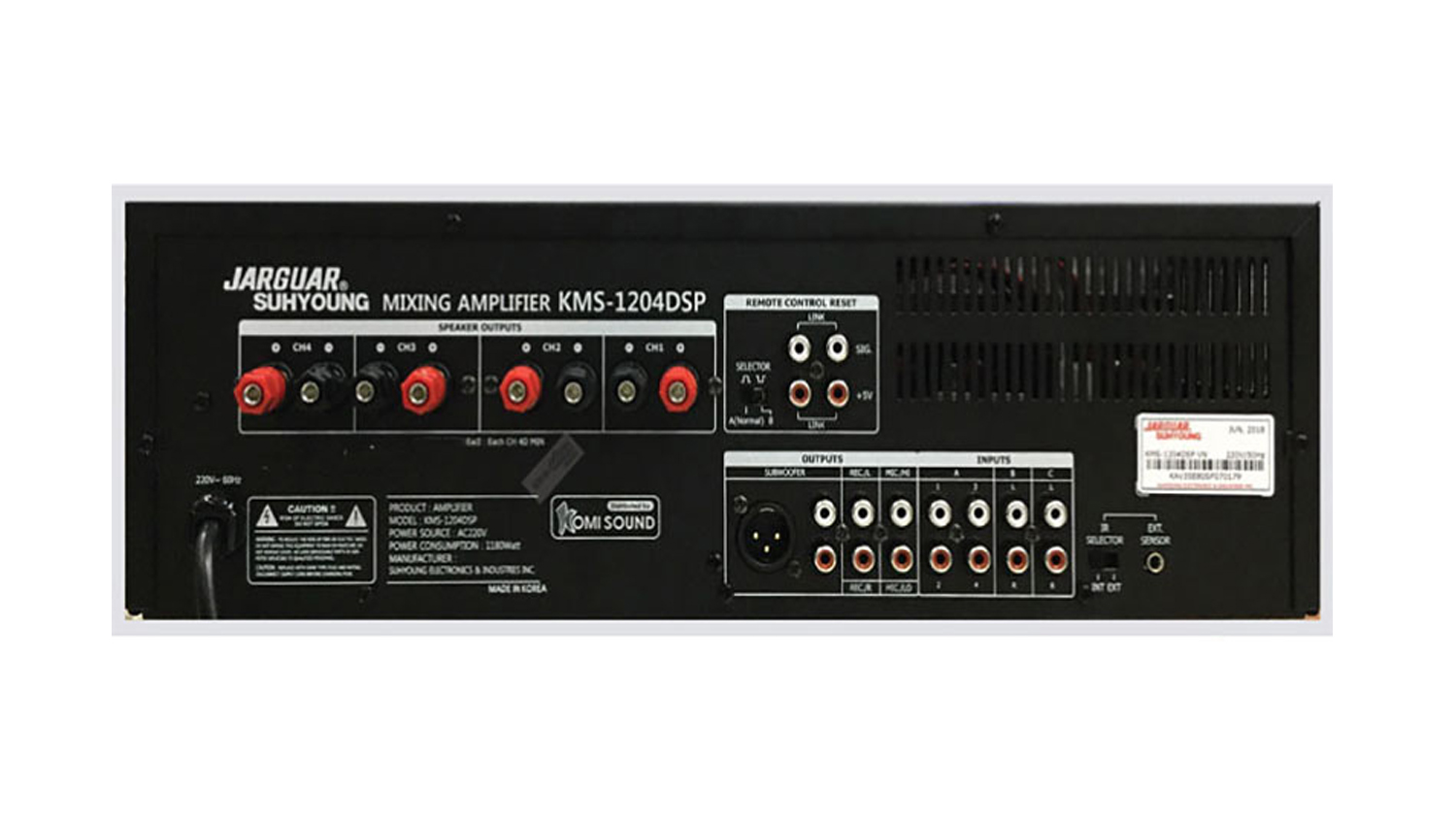 Amply Jarguar Suhyoung KMS-1204DSP mặt sau 2