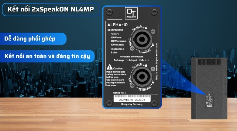 Ảnh nổi bật của sản phẩm Loa karaoke DT Alpha10 (full bass 25cm, 2 đường tiếng) 8