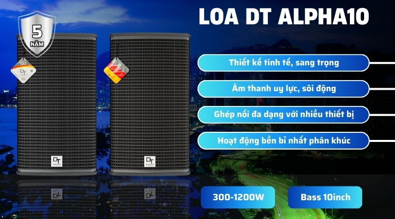 Ảnh nổi bật của sản phẩm Loa karaoke DT Alpha10 (full bass 25cm, 2 đường tiếng) 2