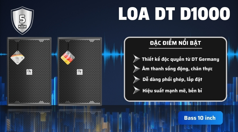 Ảnh nổi bật của sản phẩm Loa Karaoke DT D1000 (full bass 25cm, 2 đường tiếng) 2