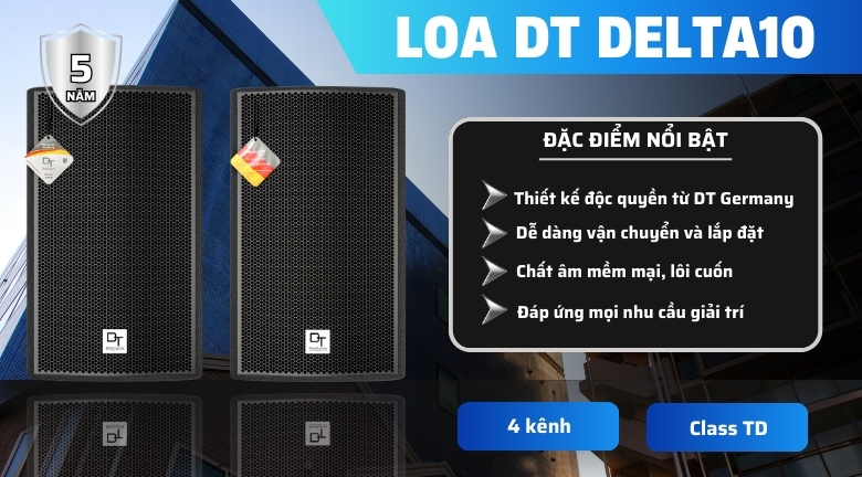 Ảnh nổi bật của sản phẩm Loa Karaoke DT Delta10 (full bass 25cm, 2 đường tiếng) 2