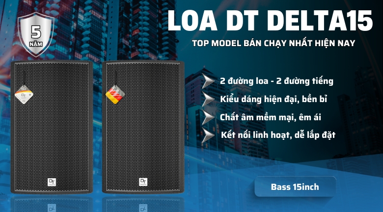 Ảnh nổi bật của sản phẩm Loa Karaoke DT Delta15 (full bass 40cm, 2 đường tiếng) 2