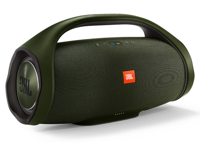 Loa JBL BoomBox xanh rêu nghiêng