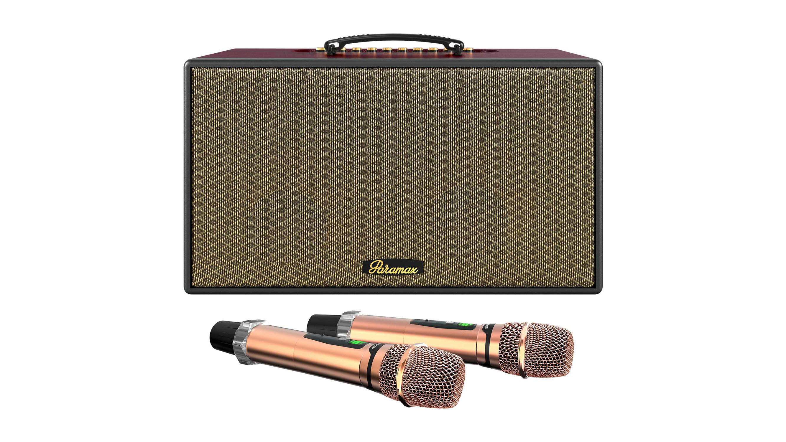 Loa Karaoke Di Động Paramax Aura đỏ micro