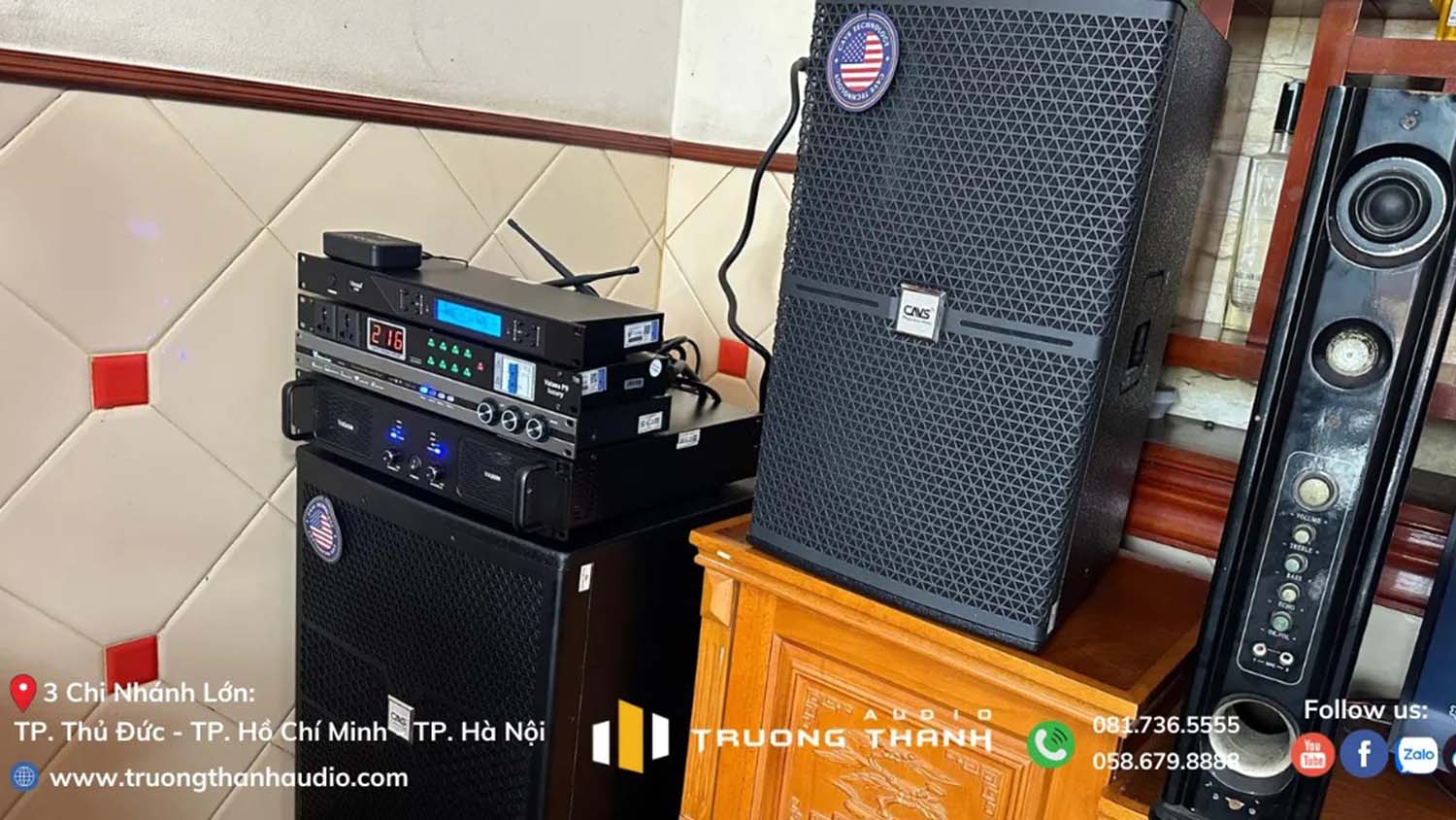 Lắp đặt cho khách dàn Karaoke CAVS C12 13