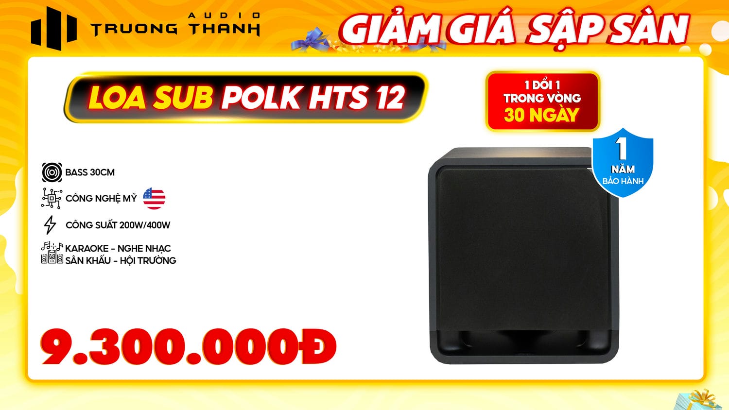 Ảnh nổi bật của sản phẩm Loa Sub Polk Audio HTS12 (Sub điện bass 30cm) 15
