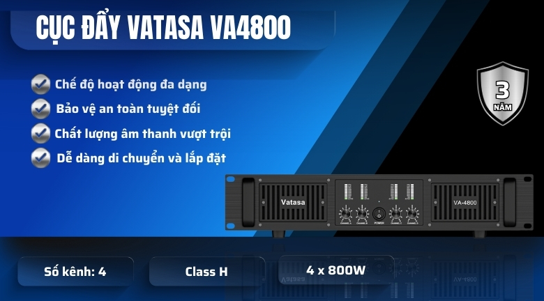Ảnh nổi bật của sản phẩm Cục Đẩy Công Suất 4 Kênh Vatasa Va-4800 1