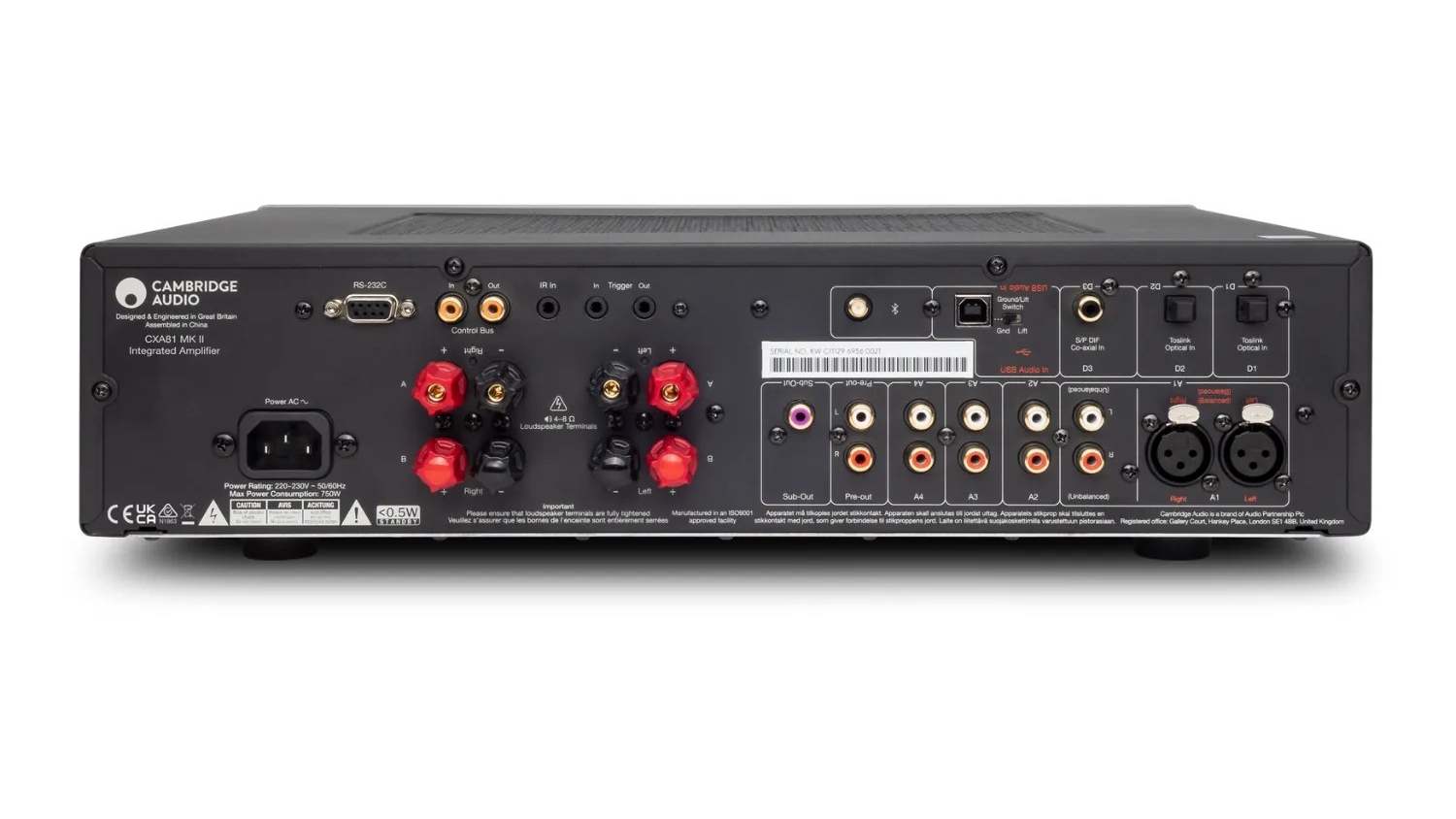 Mặt sau của AMPLY CAMBRIDGE CXA 81