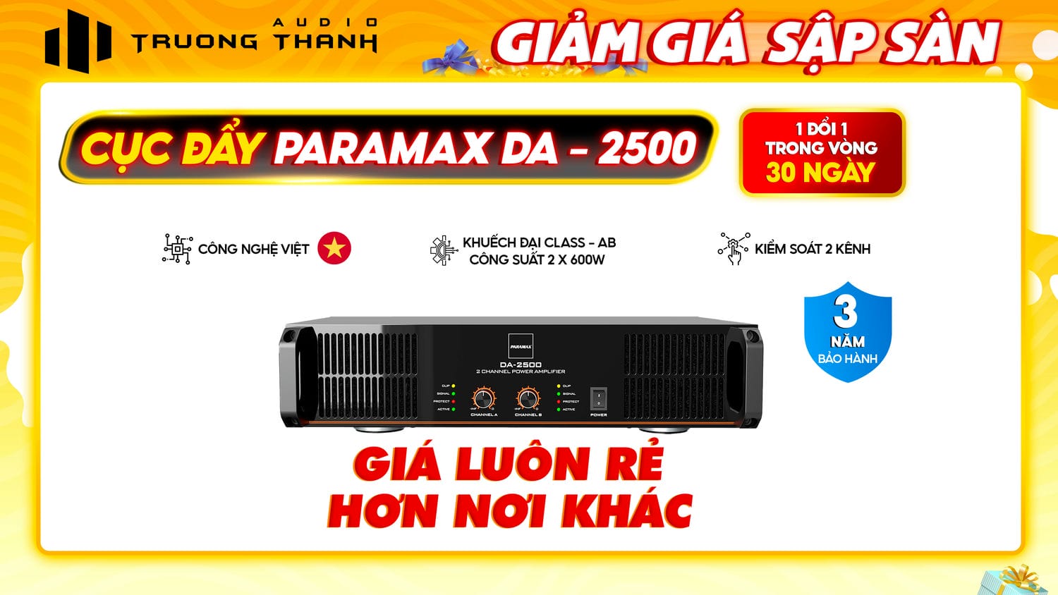 Ảnh nổi bật của sản phẩm Cục đẩy công suất Paramax DA 2500 5
